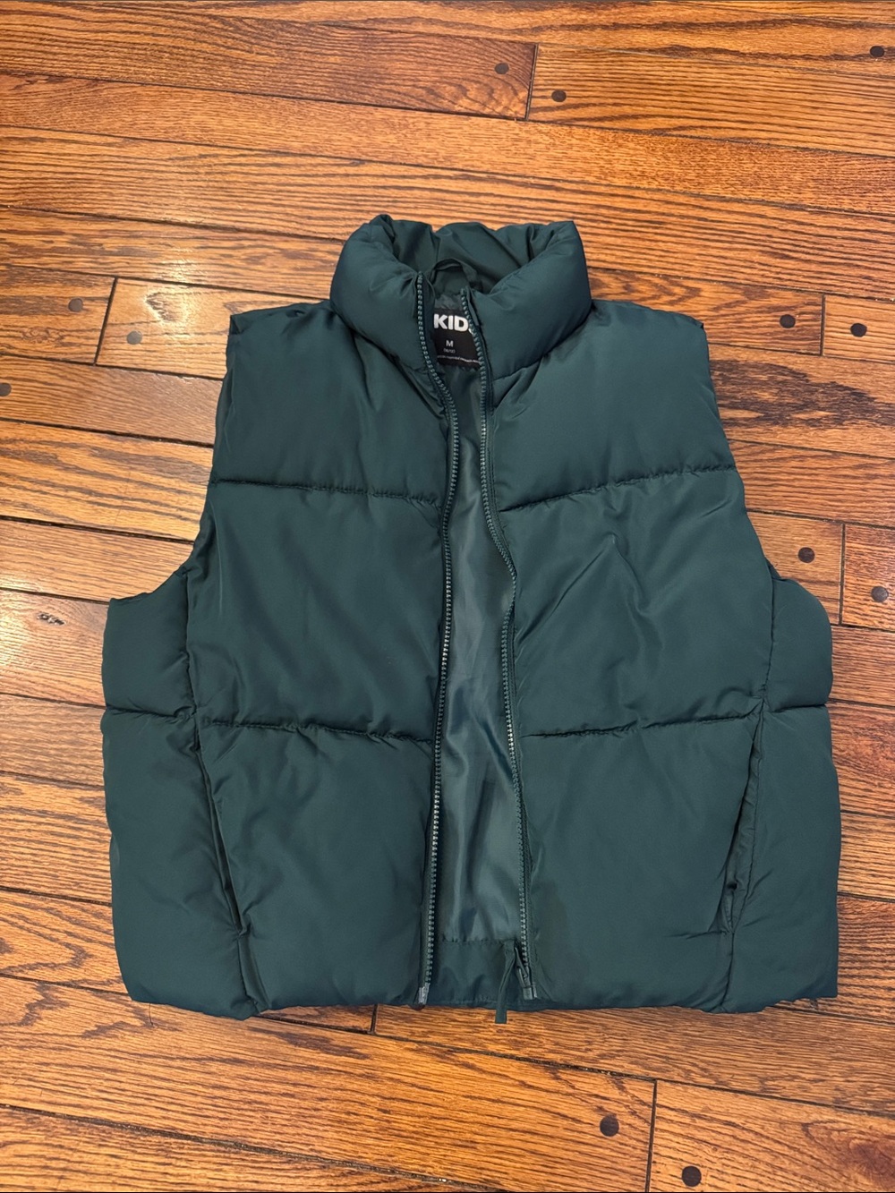 Green Puffer Vest - kids Sleeveless Jacket